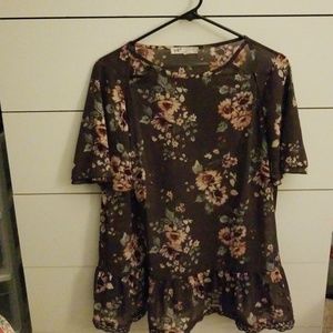 Sheer floral print top